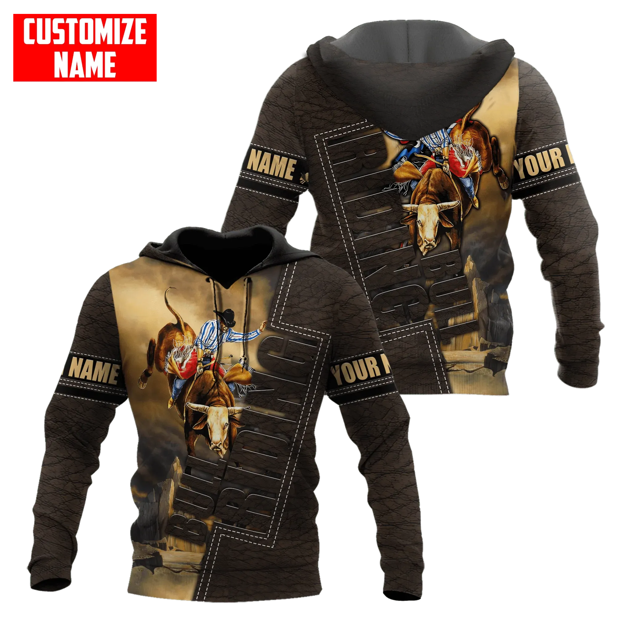 Custom Name Bull Riding Unisex Hoodie Bull Rider Hoodie For Rodeo Lover Rodeo Hoodie