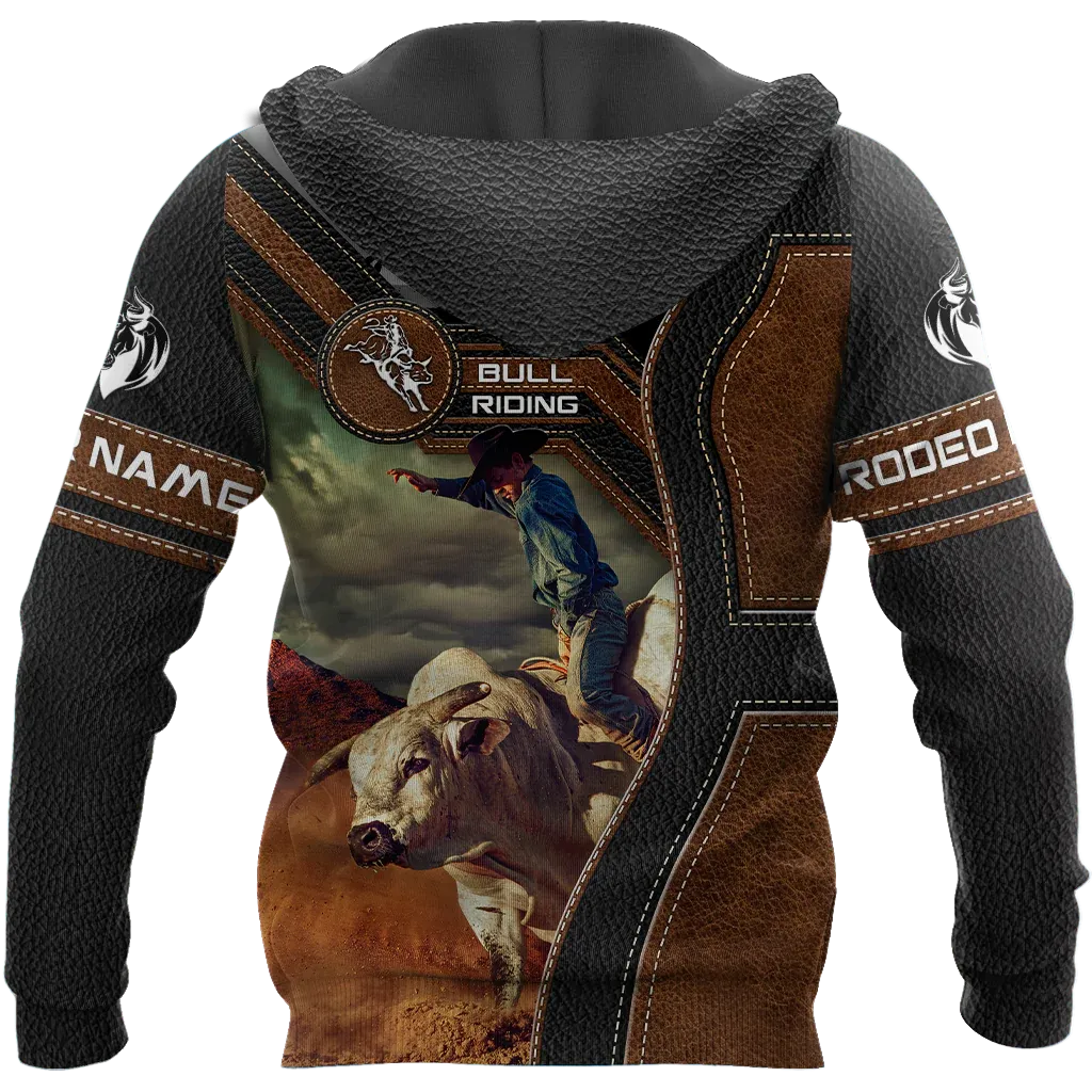 Custom Name Bull Riding Unisex Hoodie Bull Rider Hoodie For Rodeo Lover Rodeo Hoodie