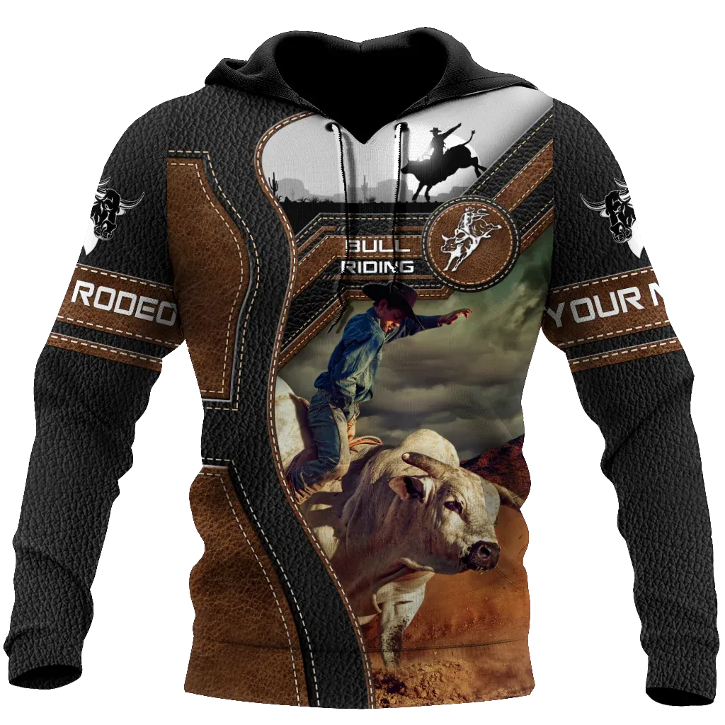 Custom Name Bull Riding Unisex Hoodie Bull Rider Hoodie For Rodeo Lover Rodeo Hoodie