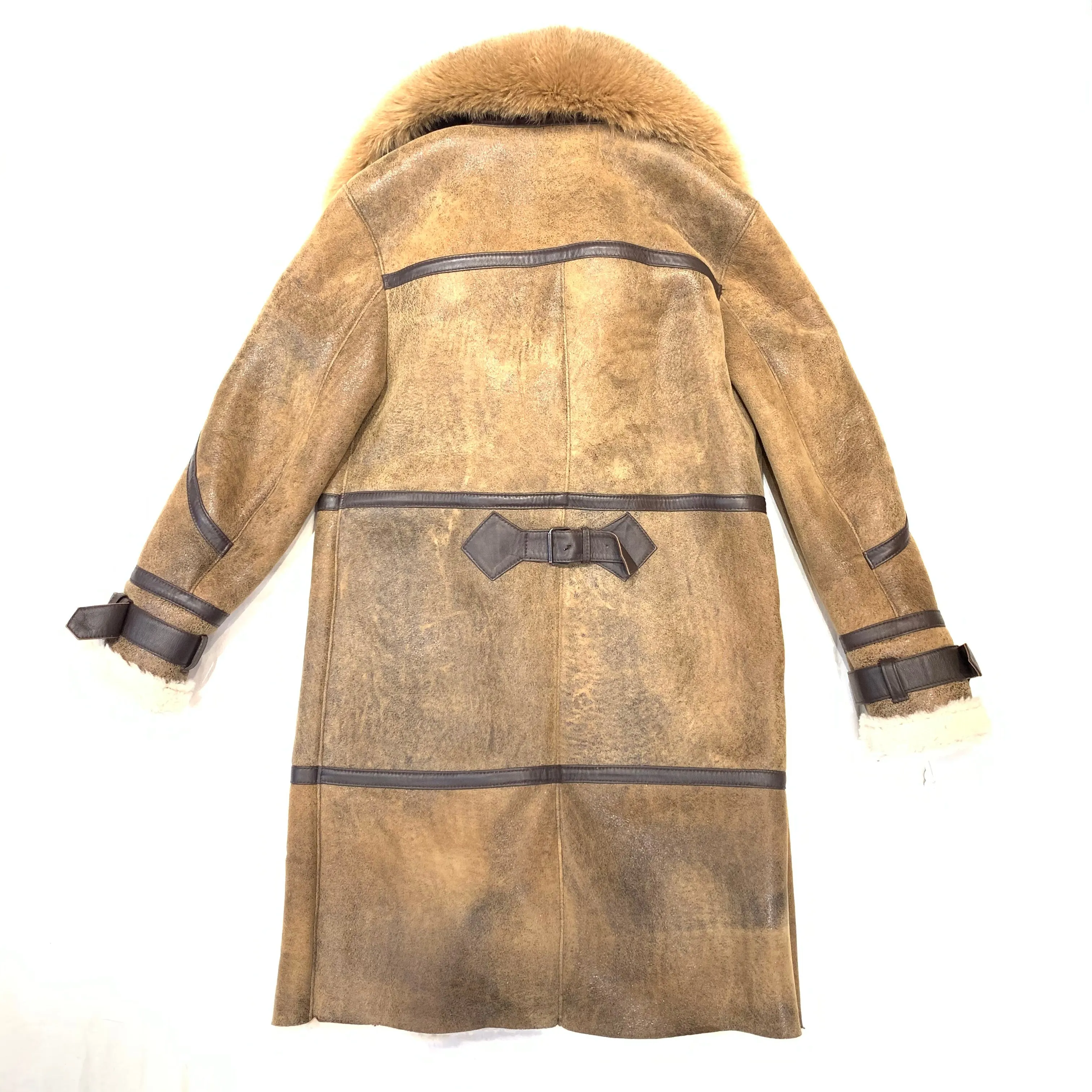 Daniels Leather Whiskey Fox 3/4 Shearling Jacket