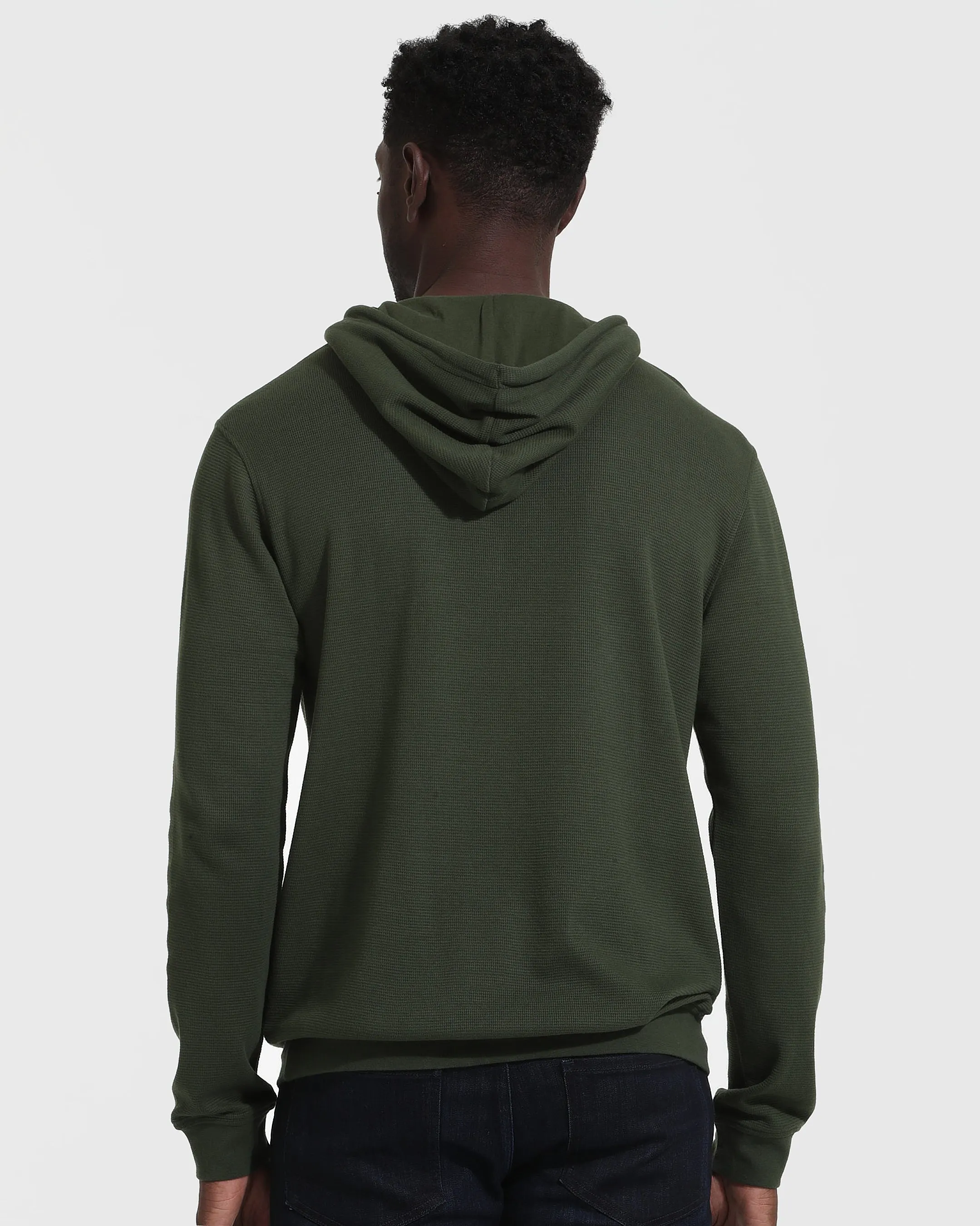 Dark Olive Waffle Hoodie