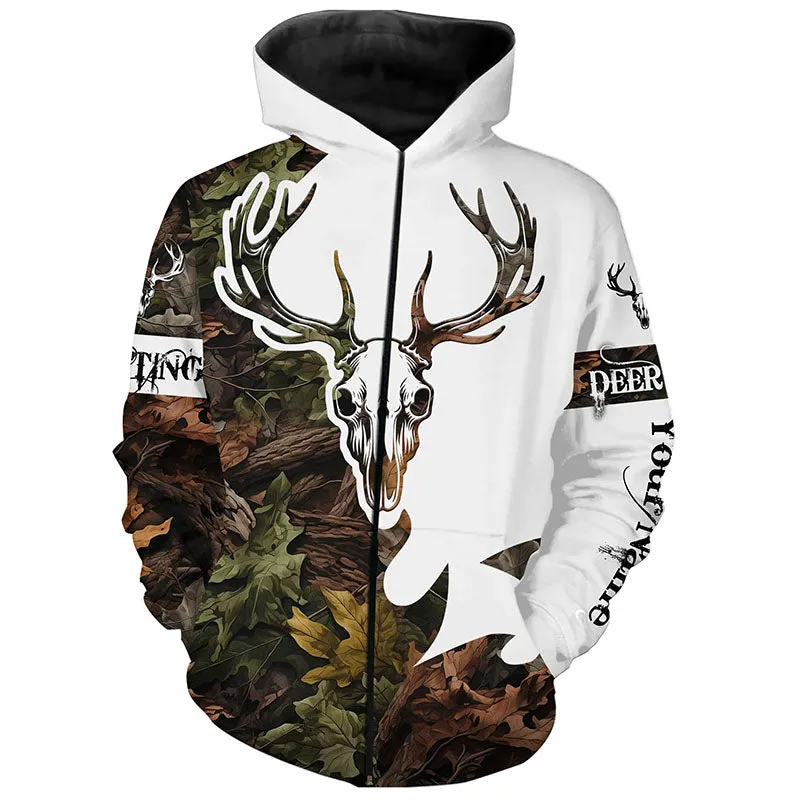 Deer Skull Reaper Hunting Big Game Camouflage Hunting Clothes Customize 3D All Over Printed Shirts