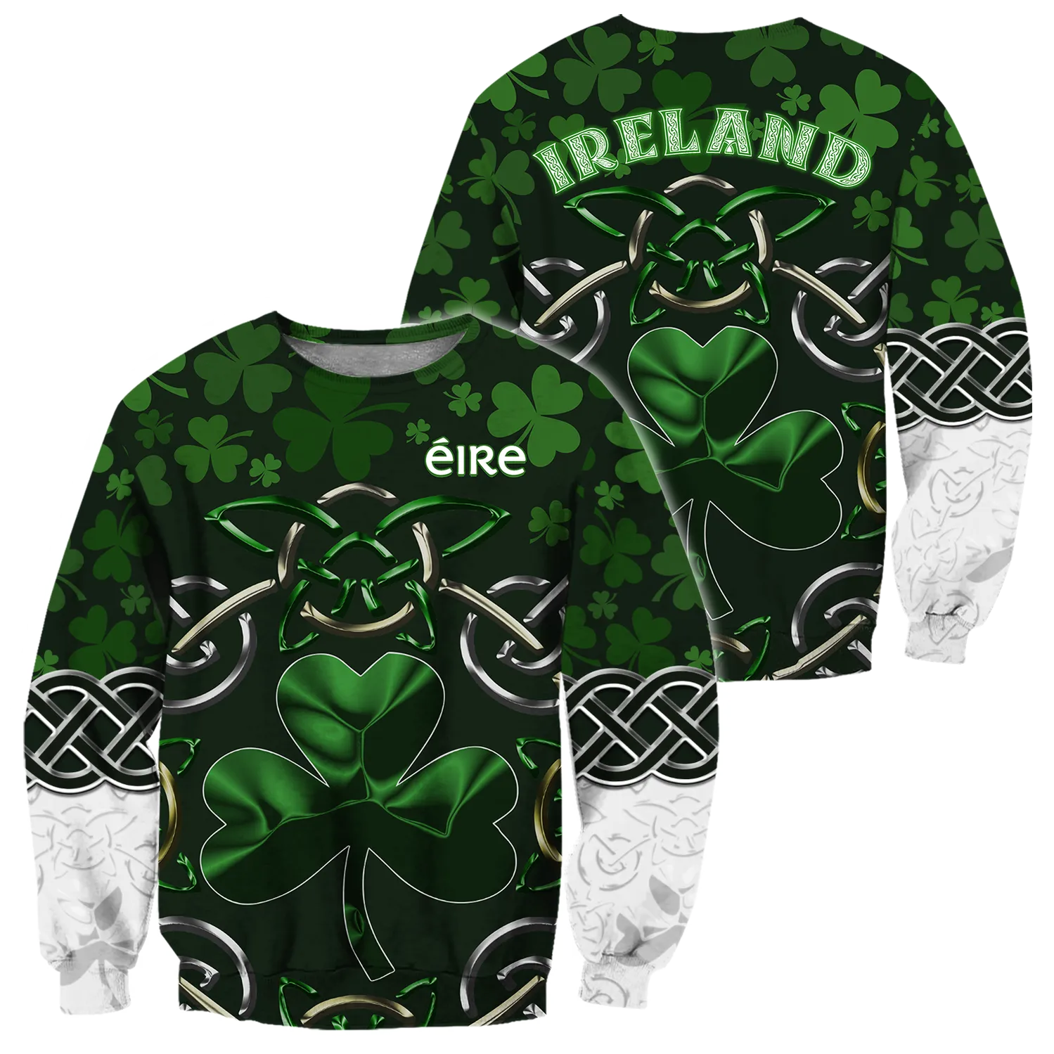 Dilypod Irish Saint Patrick's Day Shamrock Celtic Cross Hoodie T-Shirt Sweatshirt Pi