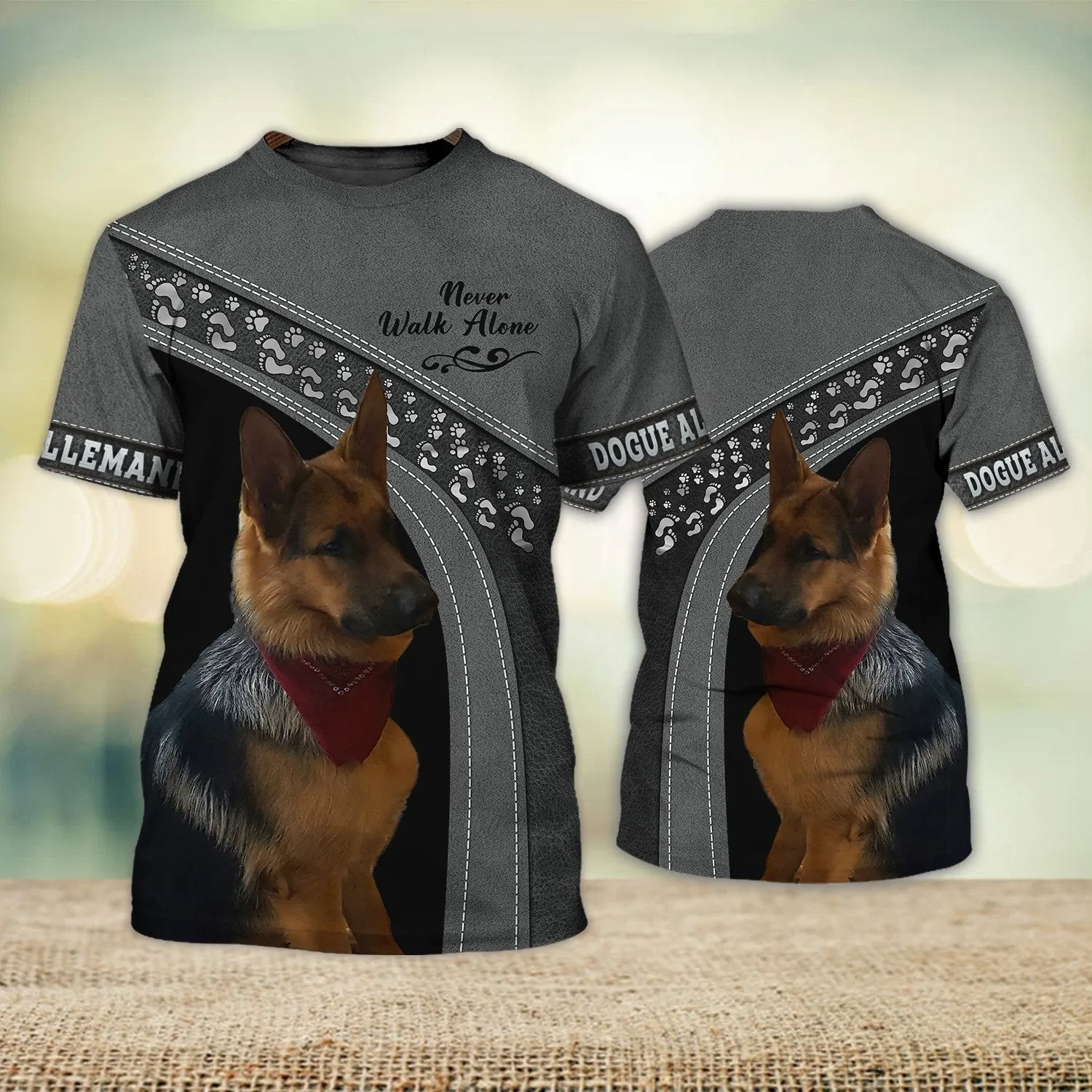 DOGUE ALLEMAND Love Never Walk Alone 3D Full Print Shirts, Shirt For Dog Lovers, Dog Memorial Gifts for loss of Dog