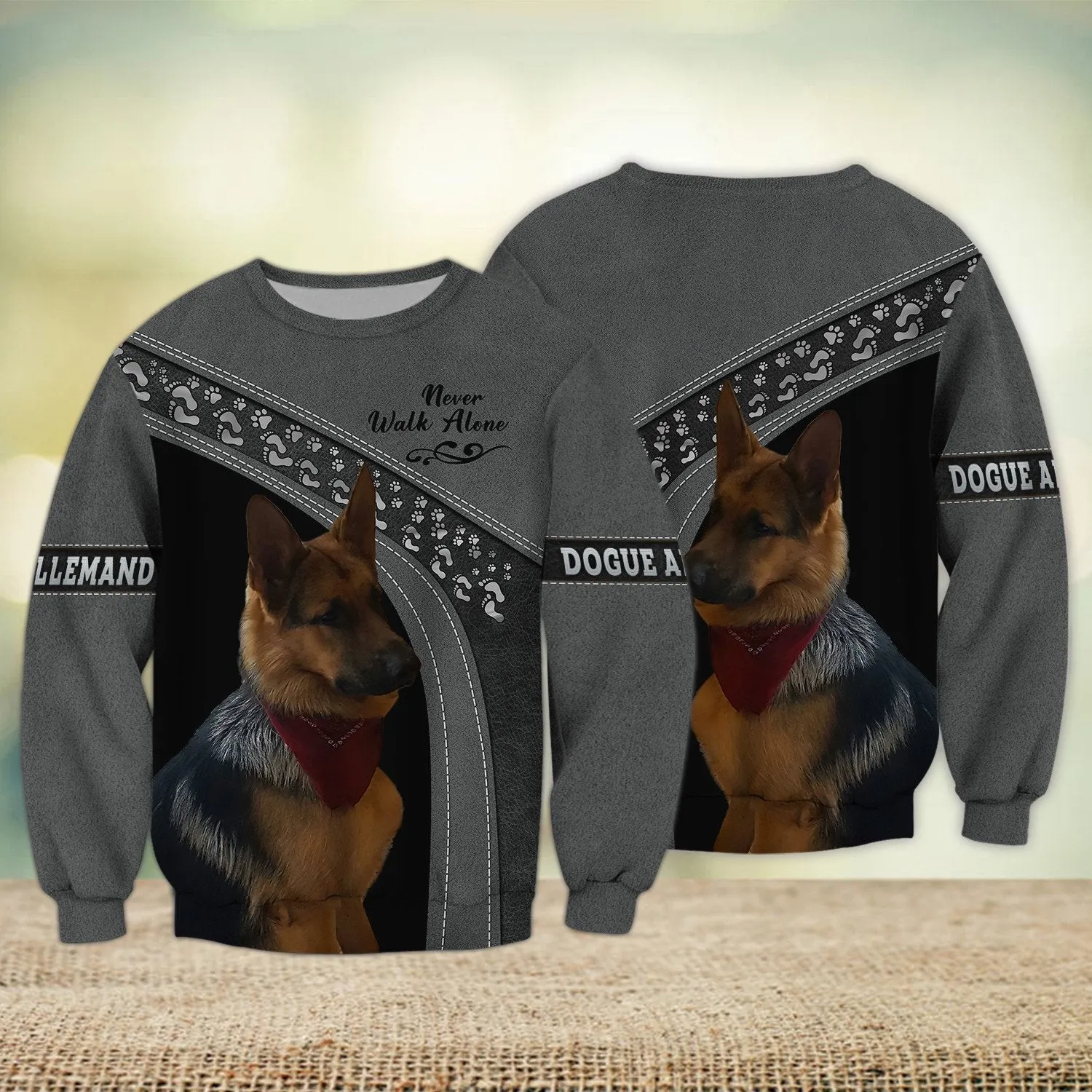 DOGUE ALLEMAND Love Never Walk Alone 3D Full Print Shirts, Shirt For Dog Lovers, Dog Memorial Gifts for loss of Dog