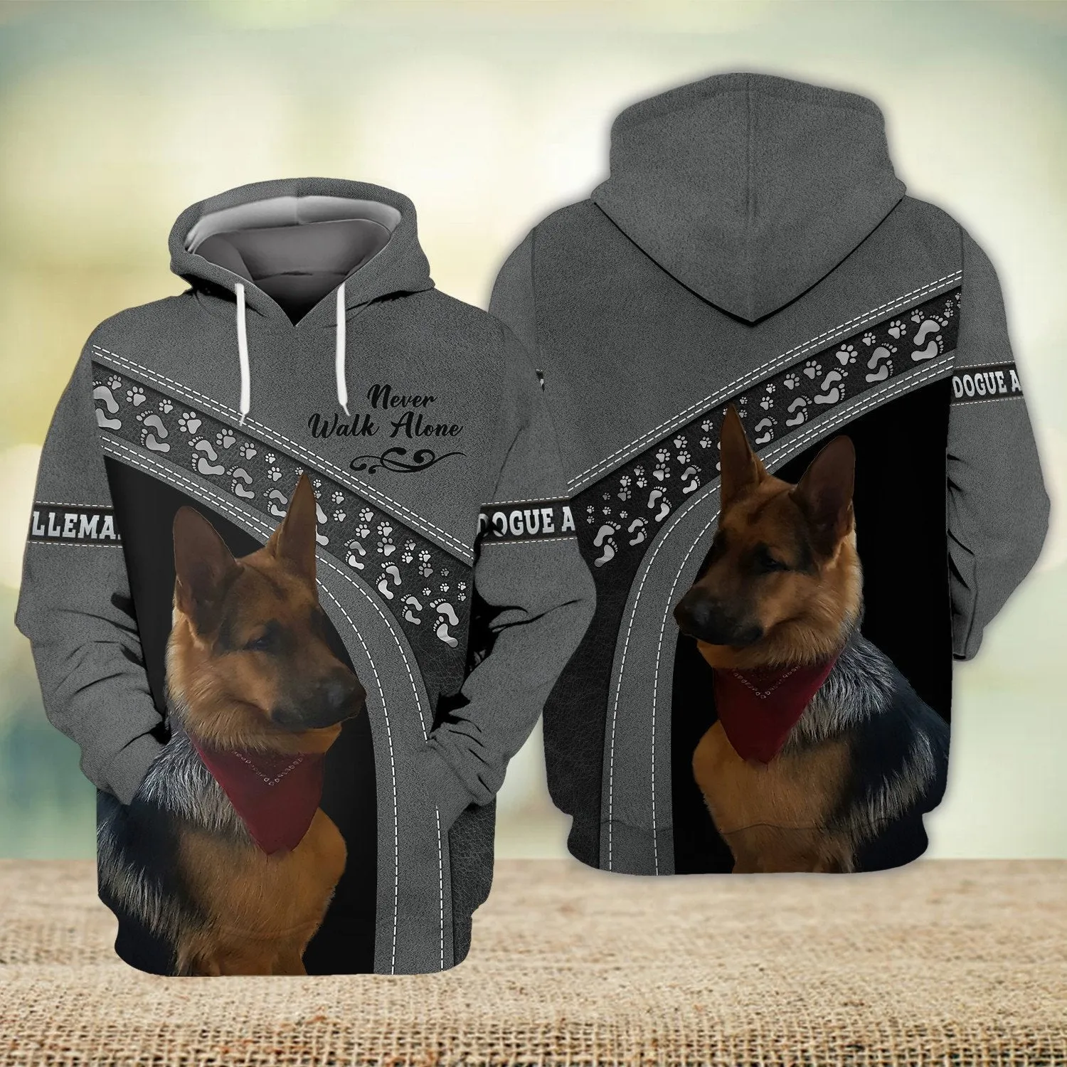 DOGUE ALLEMAND Love Never Walk Alone 3D Full Print Shirts, Shirt For Dog Lovers, Dog Memorial Gifts for loss of Dog