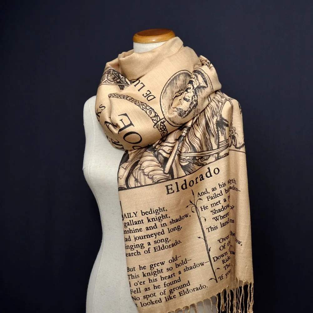 Eldorado poem by Edgar Allan Poe  Scarf Shawl Wrap