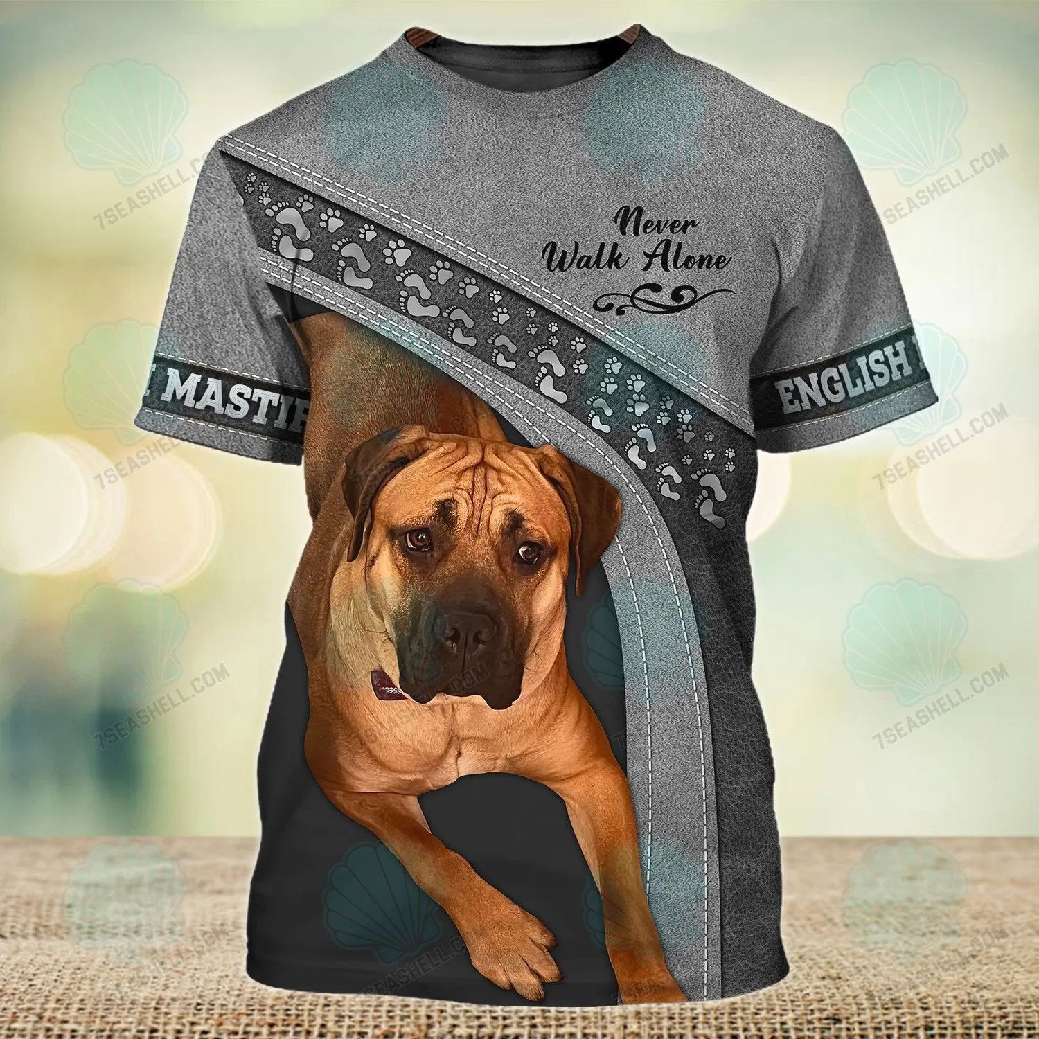 English mastiff Never Walk Alone 3D Full Print Shirts, Christmas Dog Memorial Gifts for loss of Dog