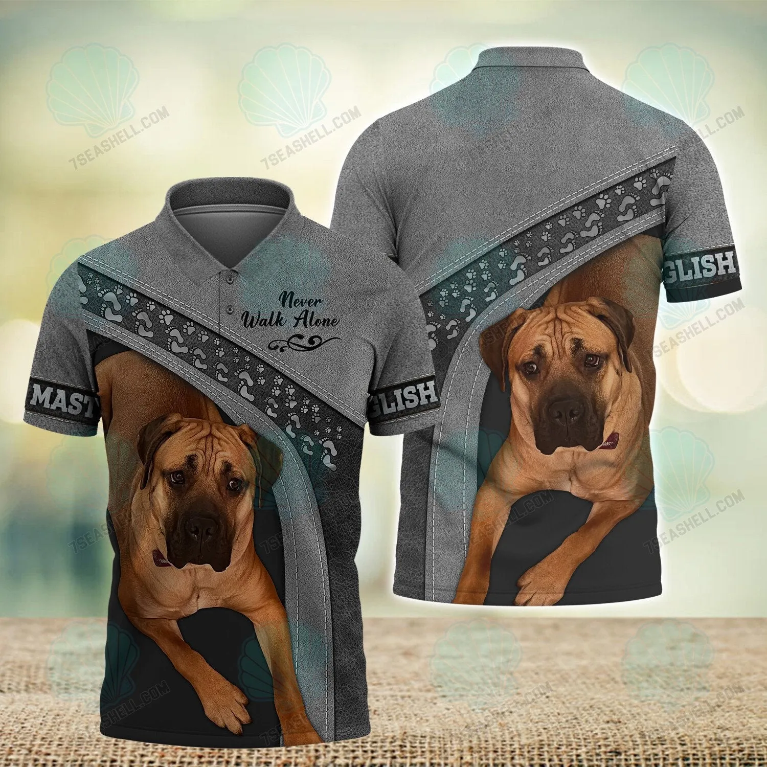 English mastiff Never Walk Alone 3D Full Print Shirts, Christmas Dog Memorial Gifts for loss of Dog