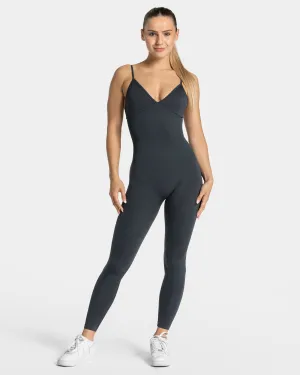 Essence V-Back Covert Scrunch Jumpsuit "Ebony"