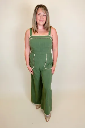 Evenings In Olive Jumpsuit