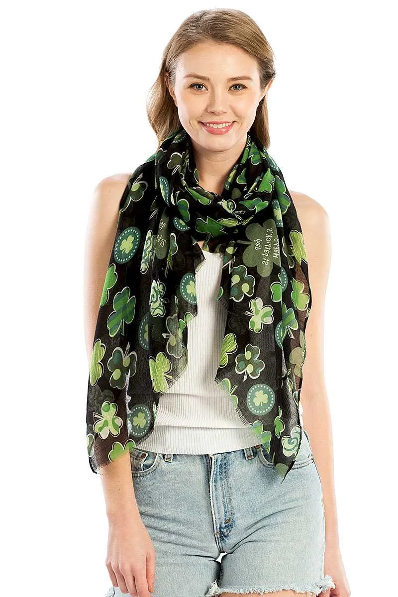 Fashion Chiffon Clover Print Scarf