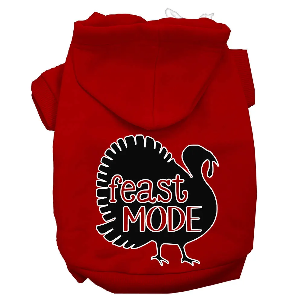 Feast Mode Screen Print Dog Hoodie Red Xxl