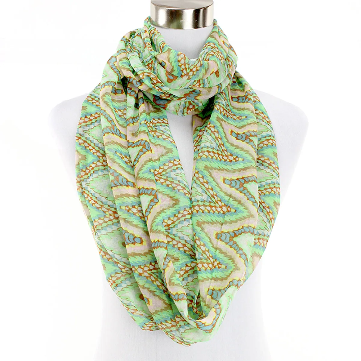 Flashly Green Infinity Scarf