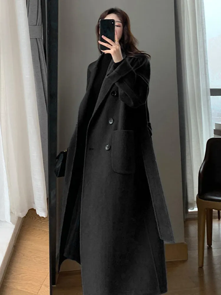 Flytonn-Fall Outfits Women Outwear Streetwear -hoco dresses homecoming dresses  women dress to impress -women's outerwear women's coat Woolen Casual Women Faux Wool Fashion Long Coat