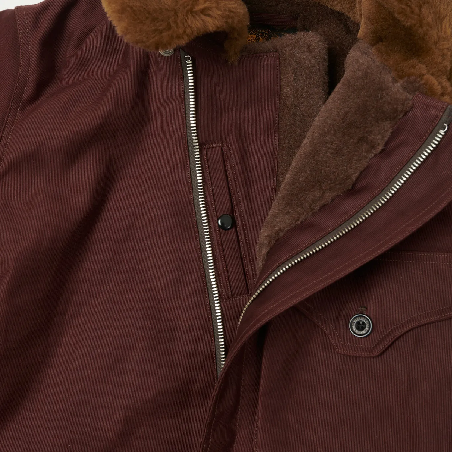 Freewheelers 2331014 'Wind Master' Winter Flying Jacket - Red Brown