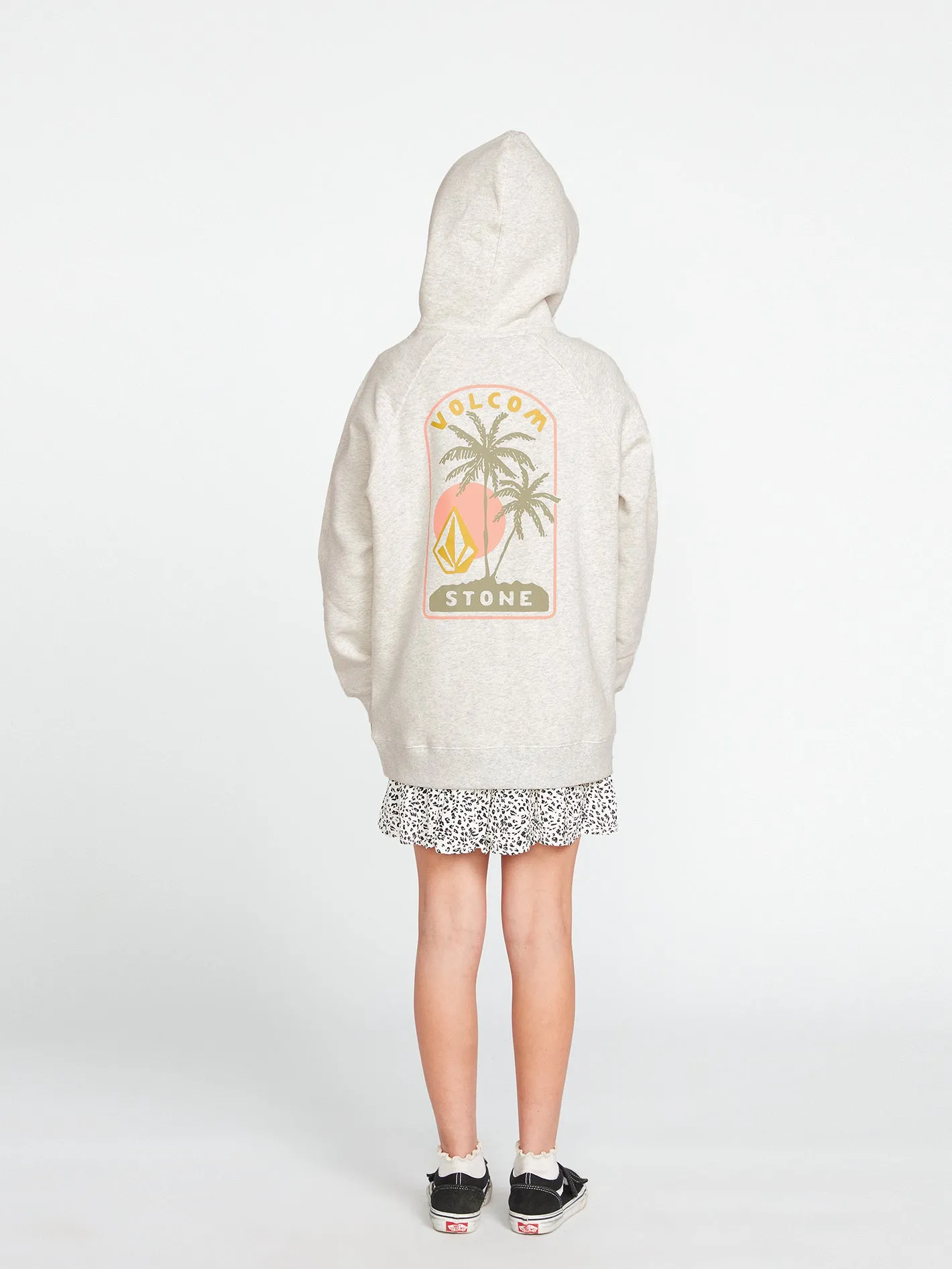 Girls Truly Stoked Boyfriend Hoodie - Light Grey