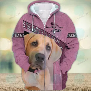 Great Danes Pink Love Never Walk Alone 3D Full Print Shirts, Christmas Dog Memorial Gifts for loss of Dog