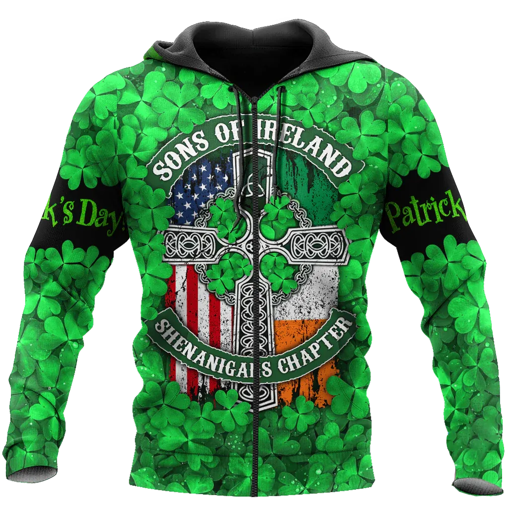 Happy St Patrick's Day Irish Shirt, Son Of Ireland Shenanigans Chapter, Hoodie T-Shirt Sweatshirt for Men and Women