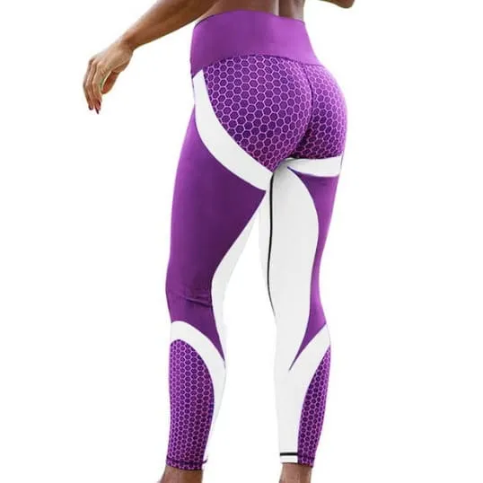 High Waist 3D Print Tummy Control Sports Leggings