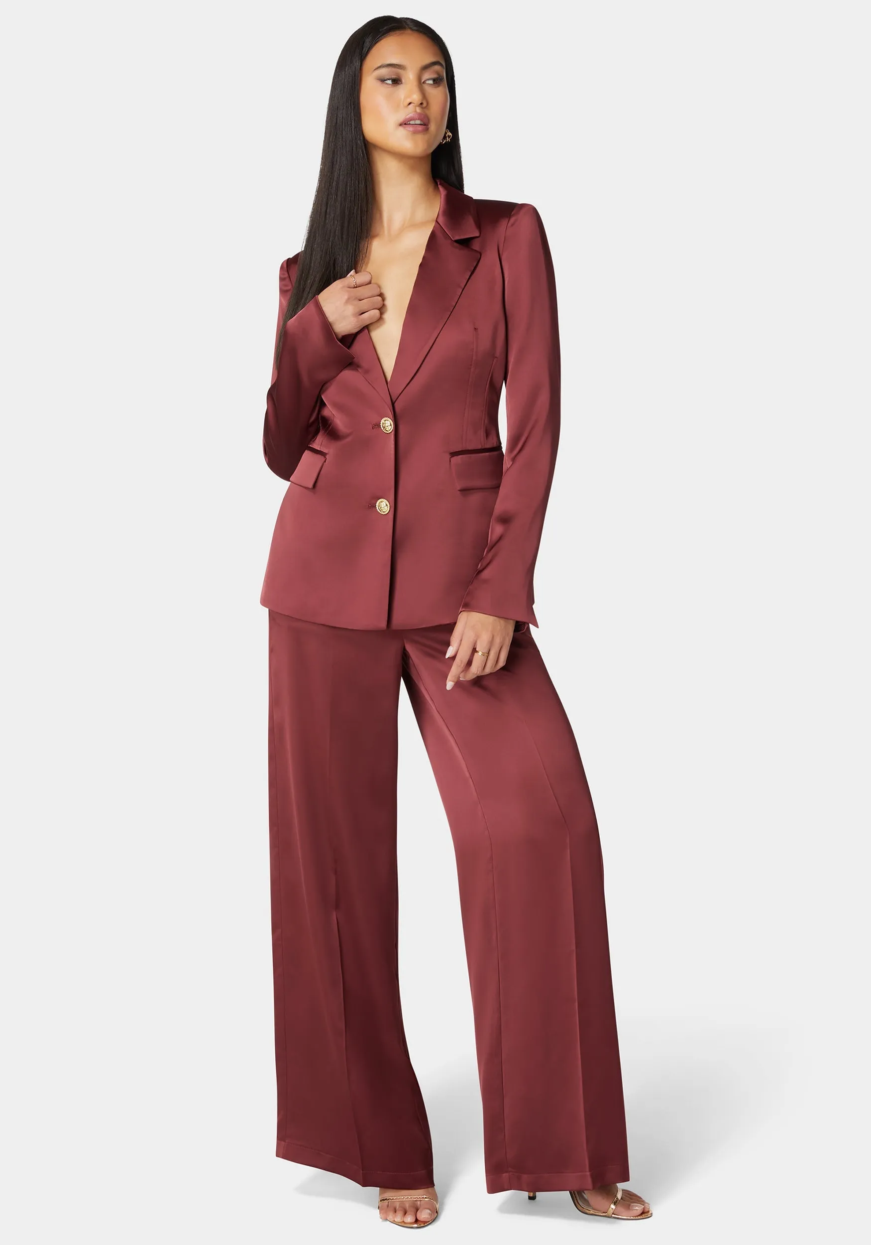 High Waist Palazzo Satin Pant