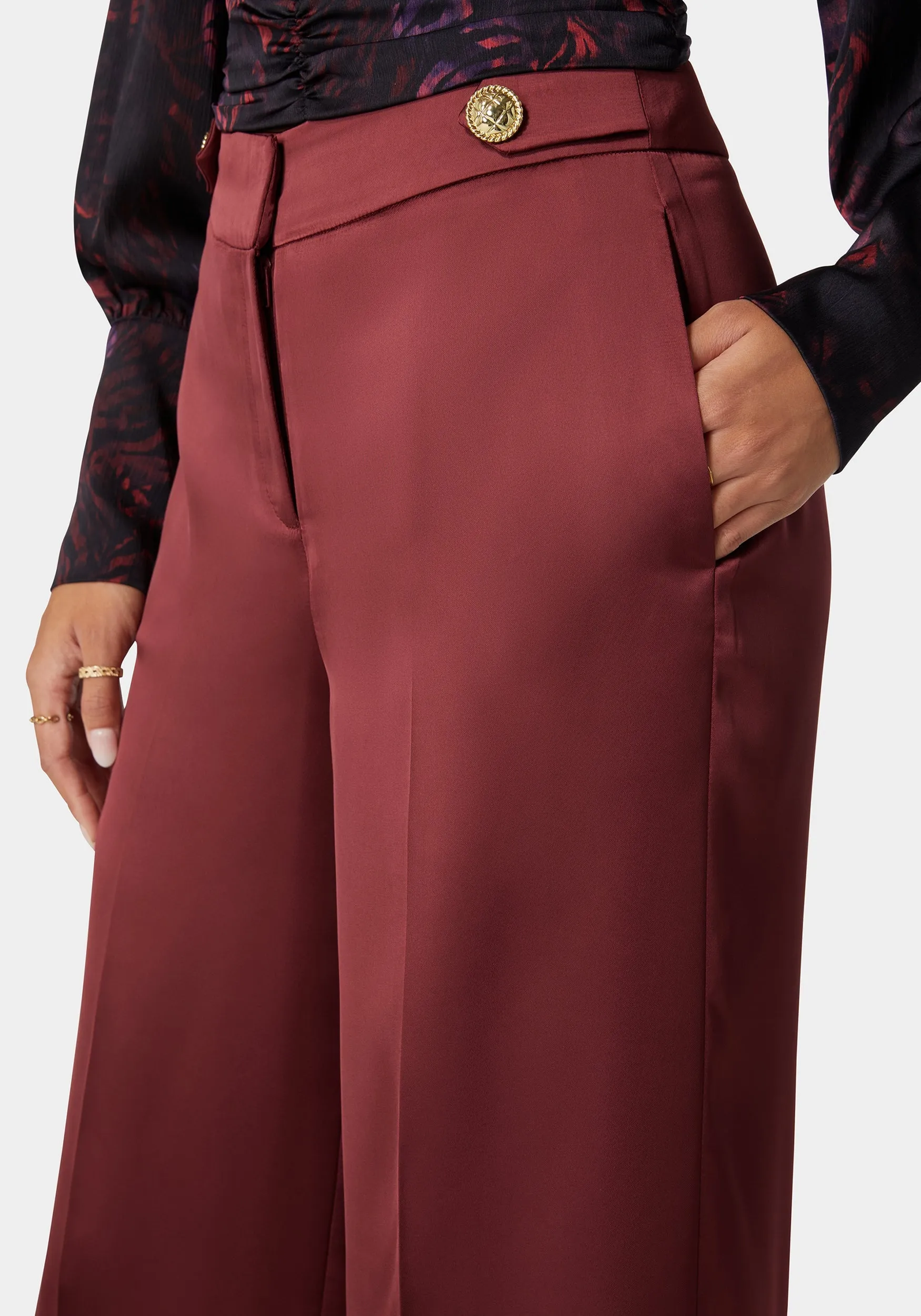 High Waist Palazzo Satin Pant