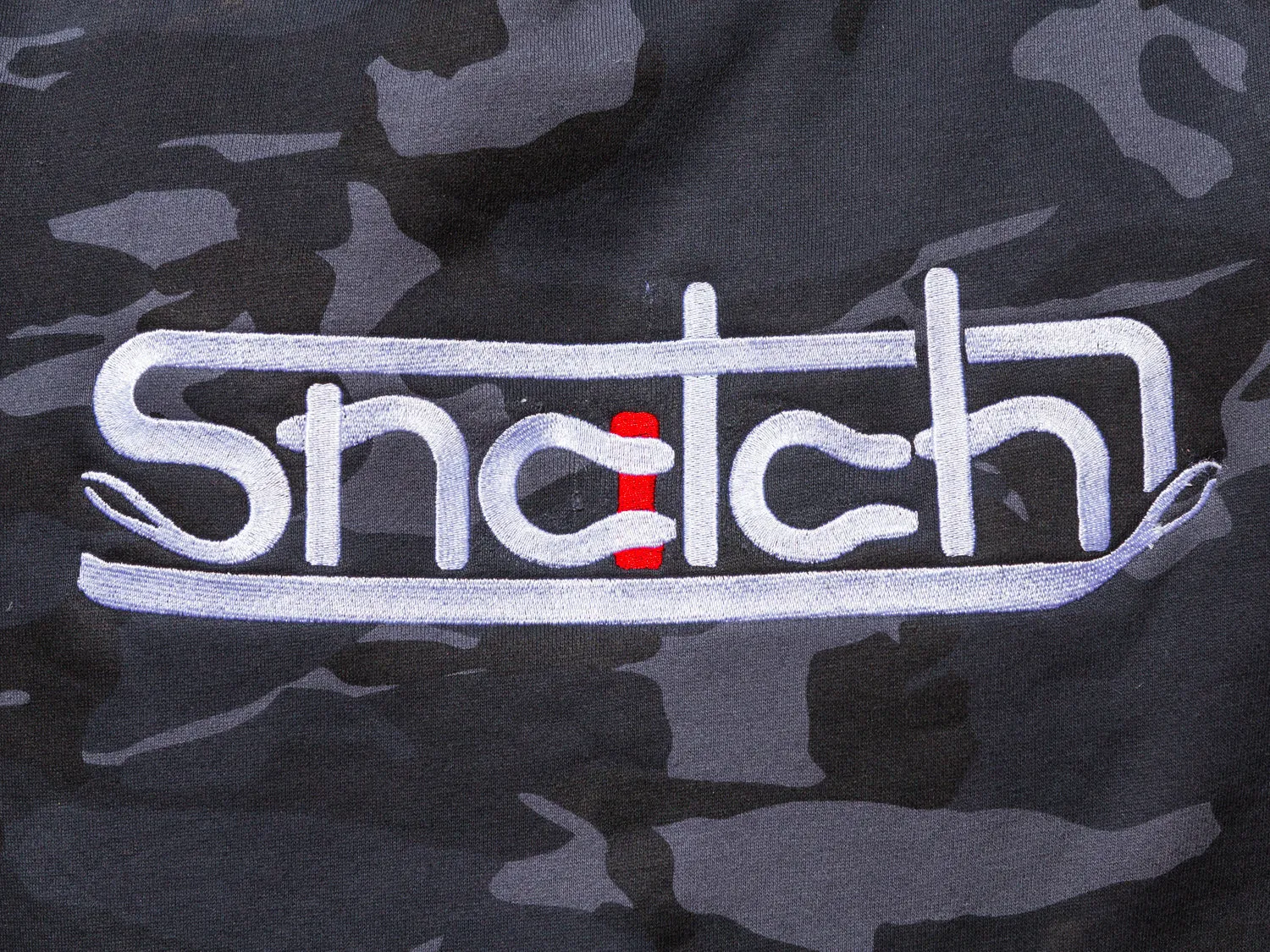 Hoodie Embroidered Snatch Logo Camo Green