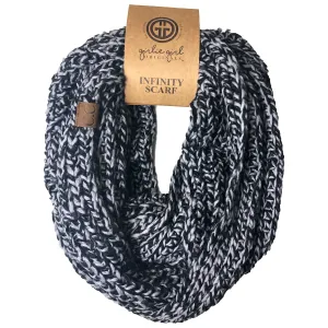 INF-123 BLACK GREY CROCHET SCARF