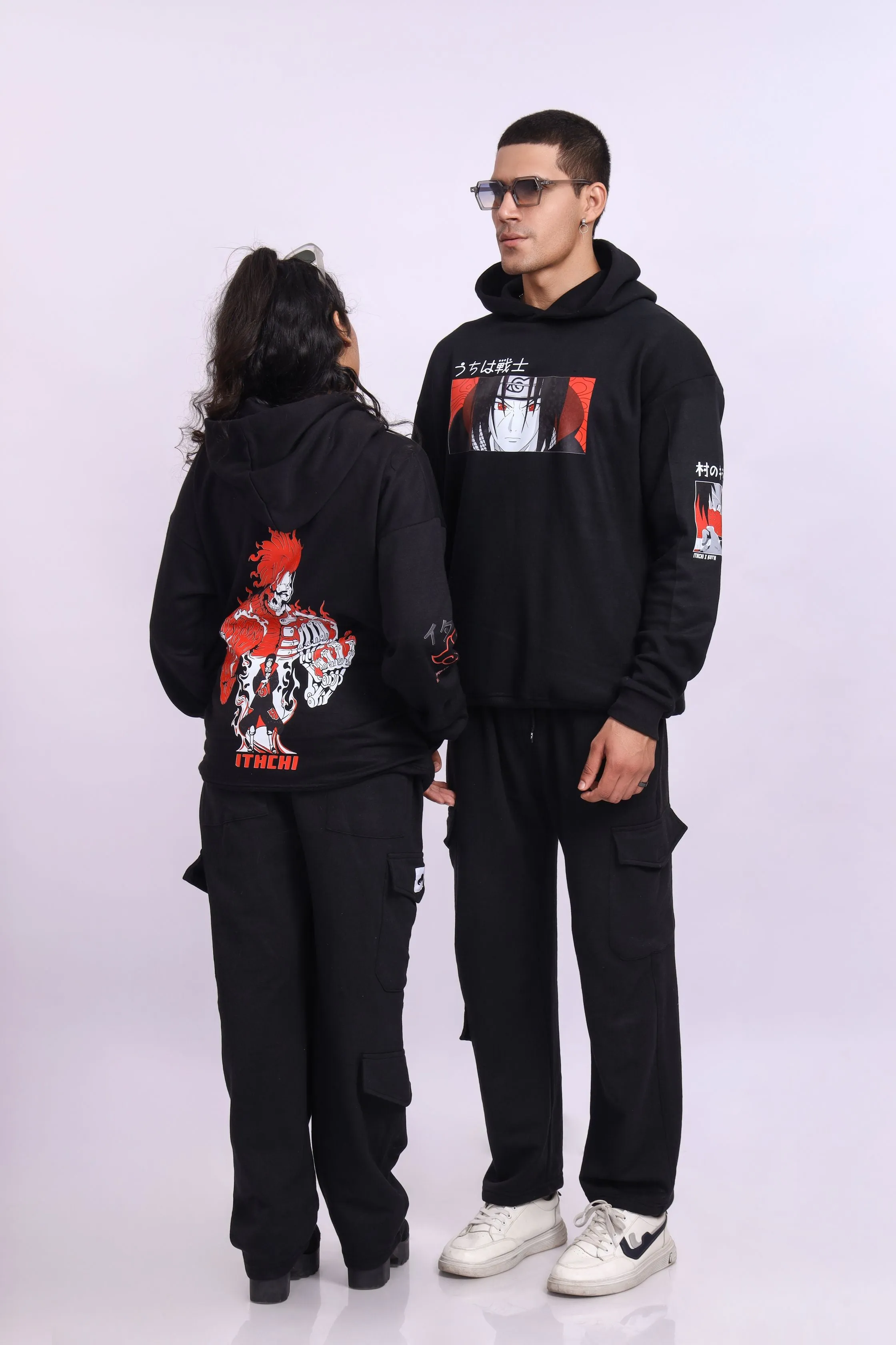 ITACHI Black Oversized Hoodie