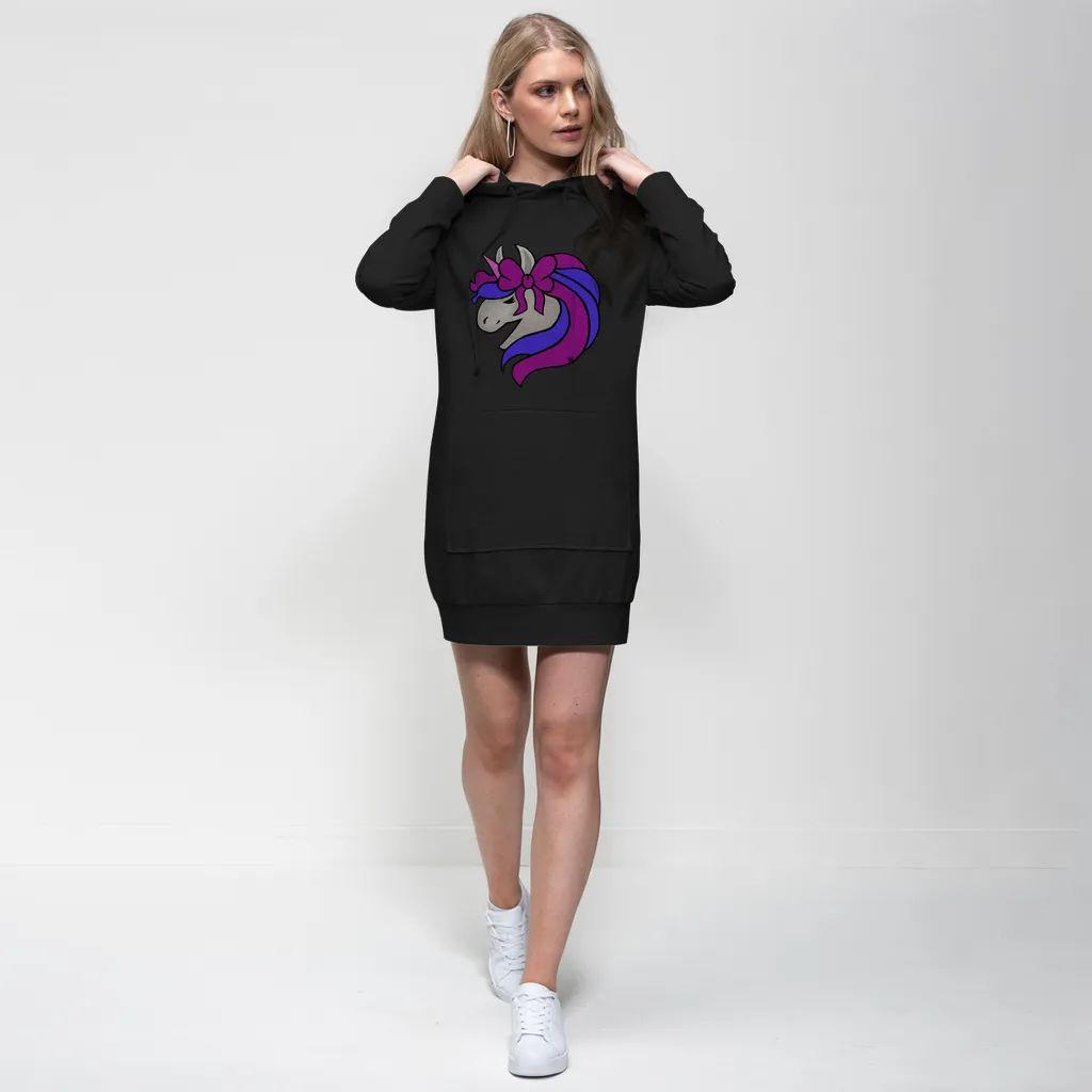 JohnsonKelly_UnicornHead2 Premium Adult Hoodie Dress