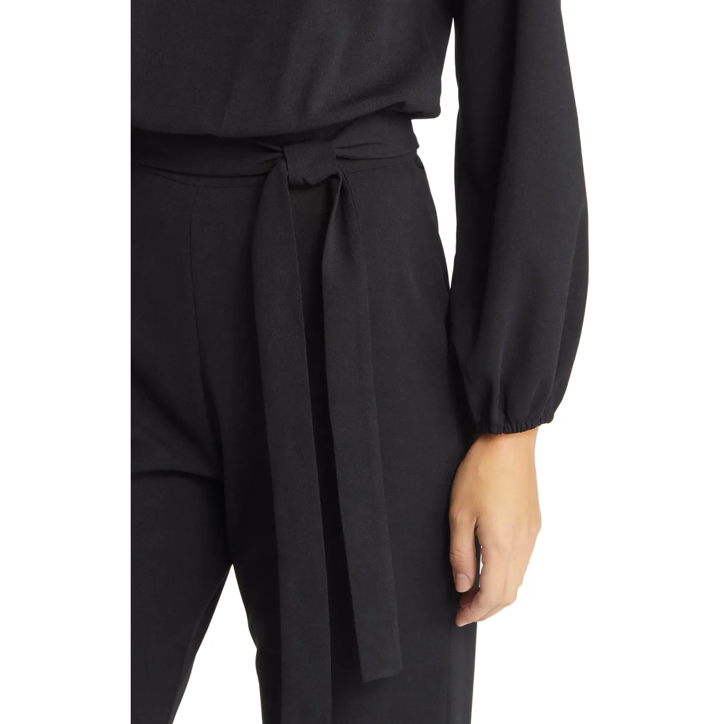 Joy Long Sleeve Tie Waist Jumpsuit