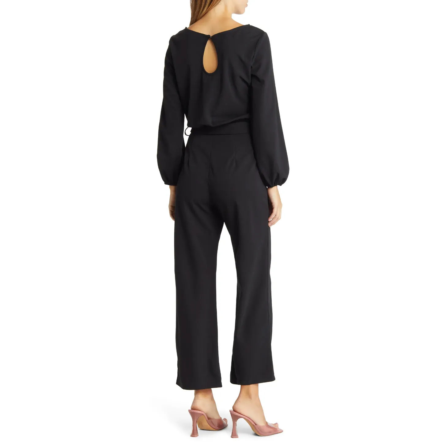 Joy Long Sleeve Tie Waist Jumpsuit