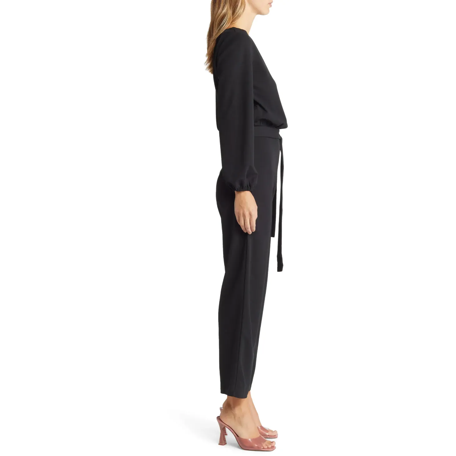 Joy Long Sleeve Tie Waist Jumpsuit