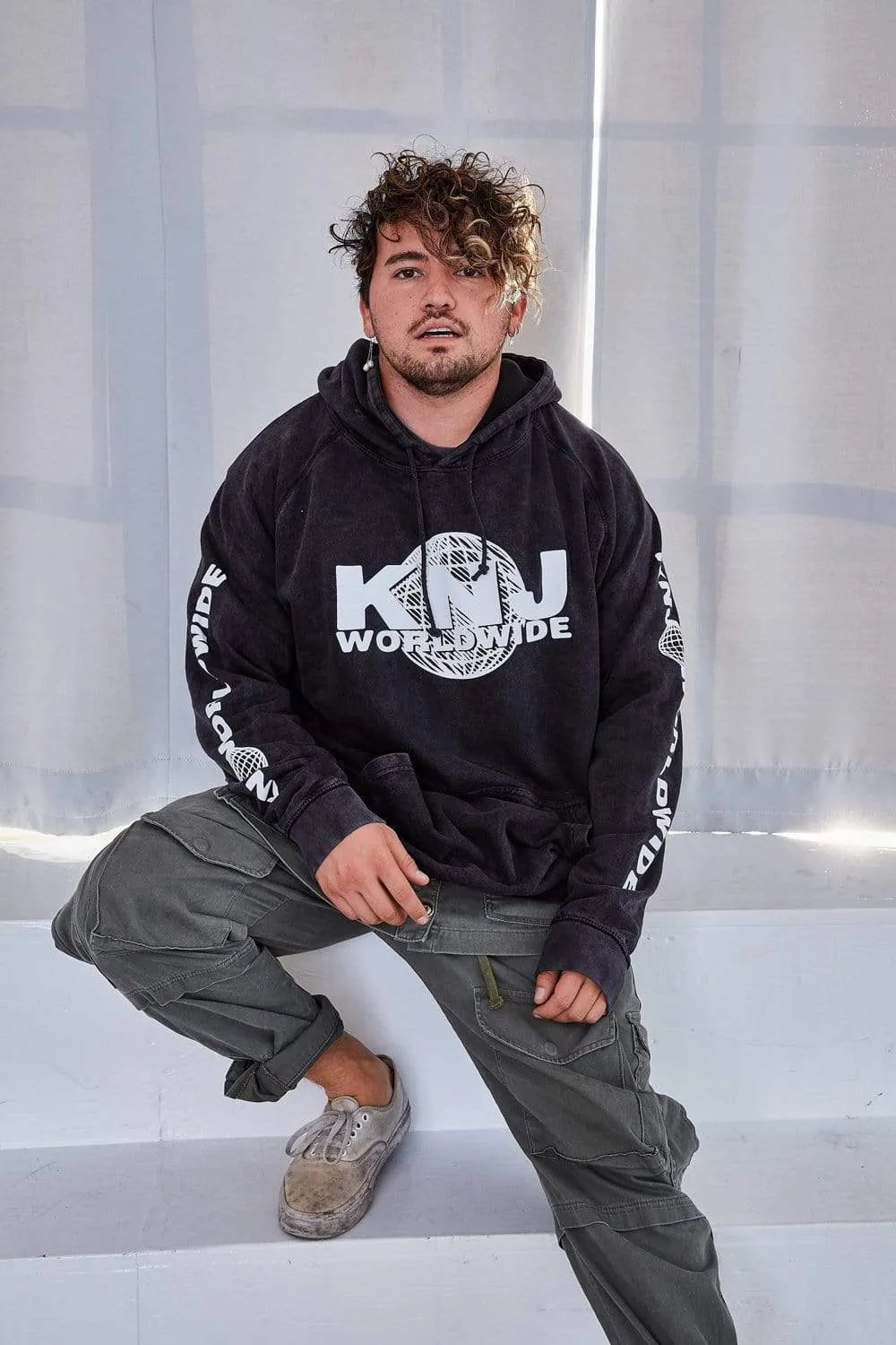 KNJ Worldwide Vintage Black Hoodie