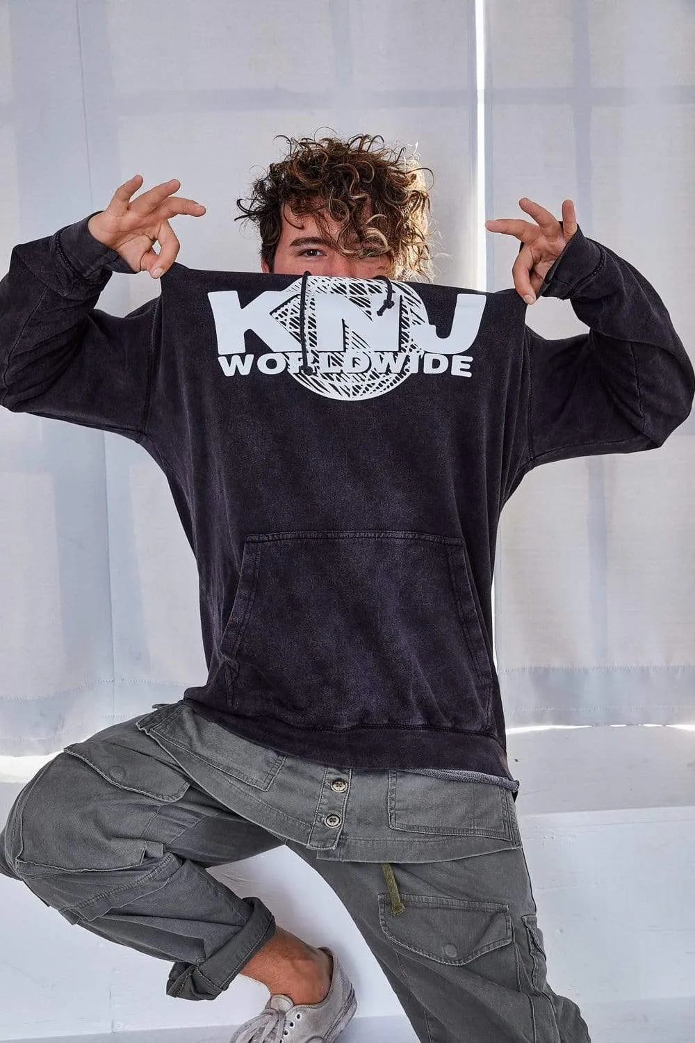 KNJ Worldwide Vintage Black Hoodie