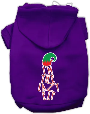 Lazy Elf Screen Print Pet Hoodie Purple Lg (14)