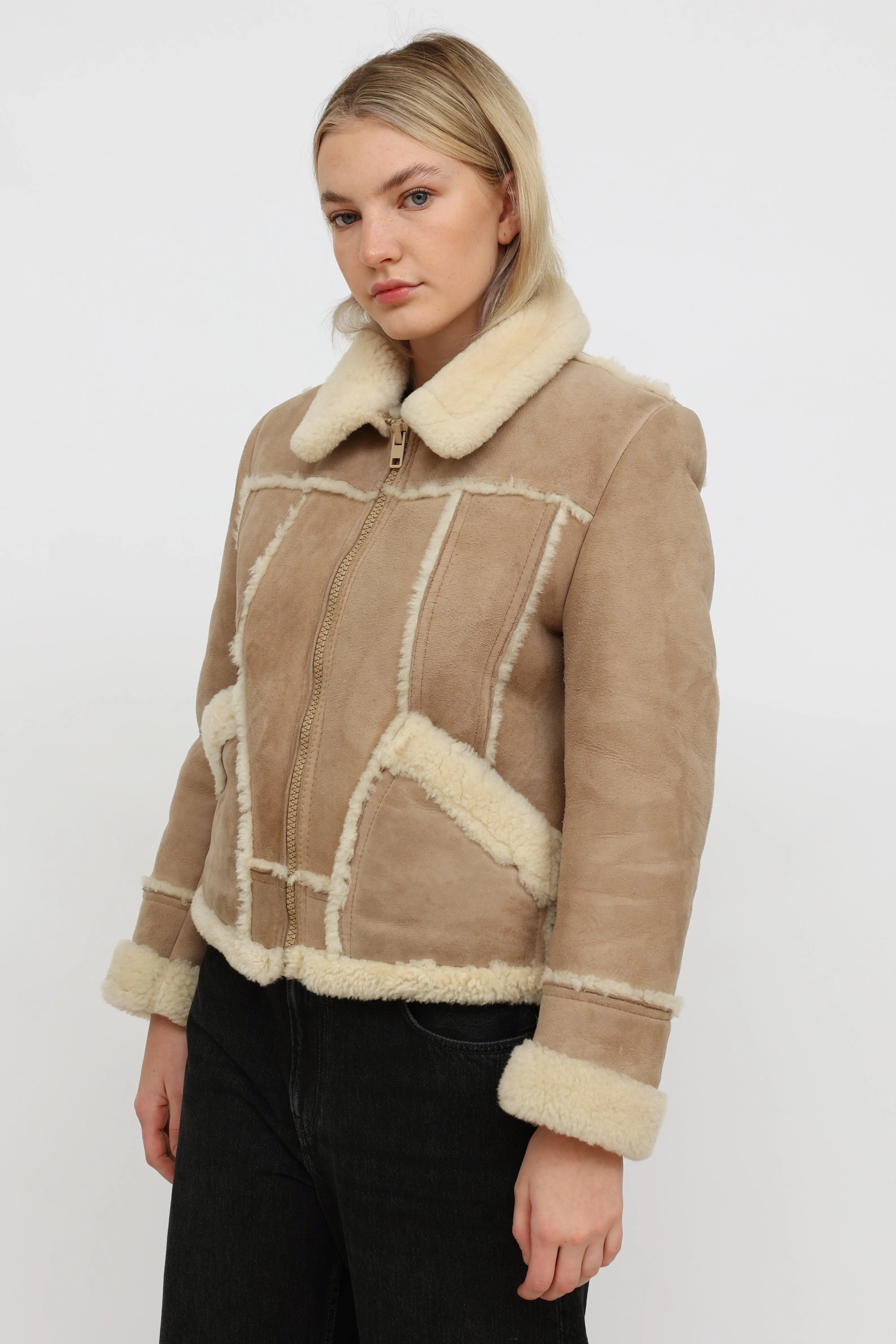 Leather Attic Vintage Beige Shearling Jacket