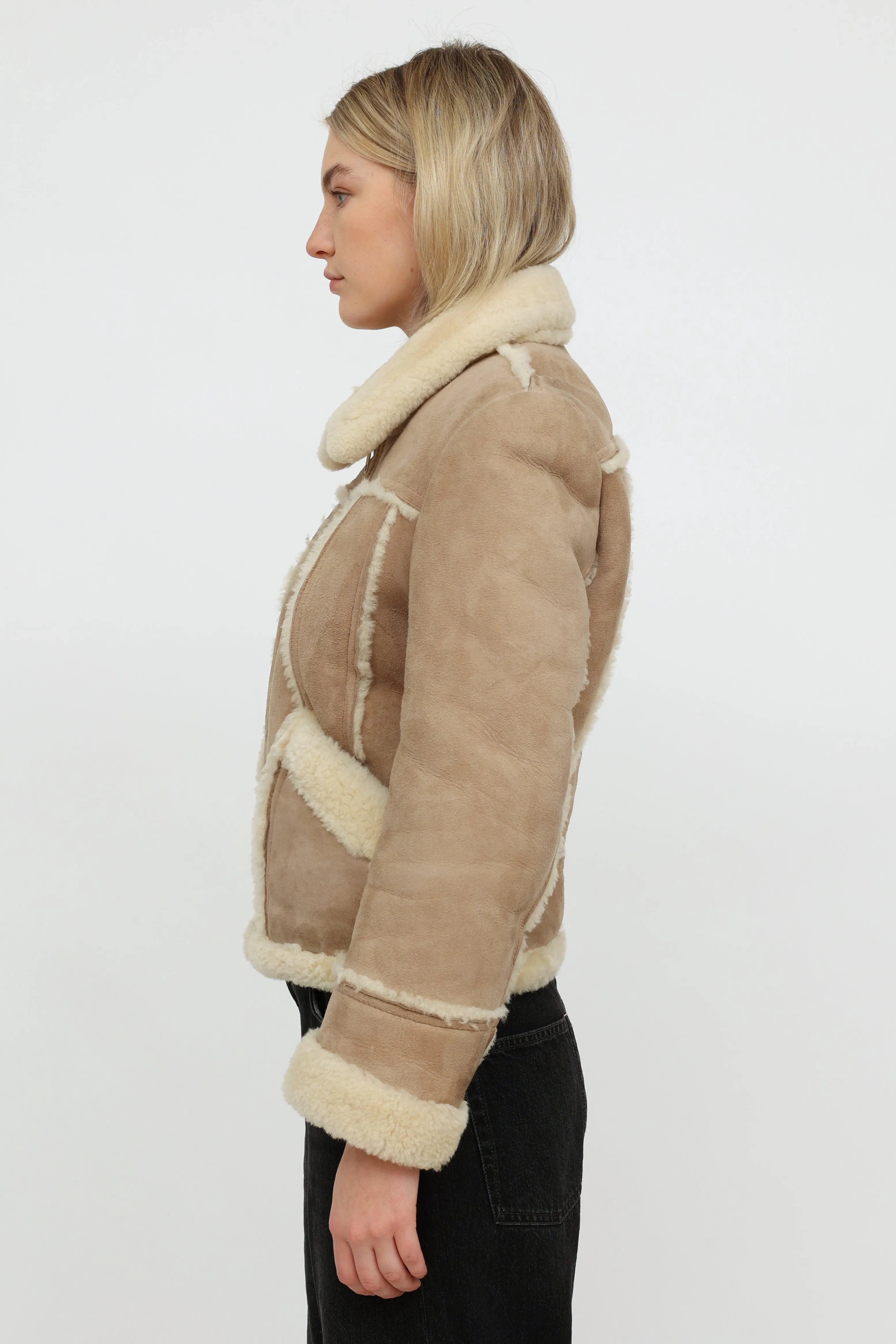 Leather Attic Vintage Beige Shearling Jacket