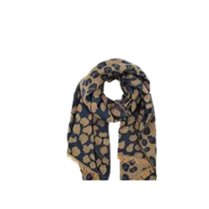 Leopard Reversible Cozy Scarf - Navy