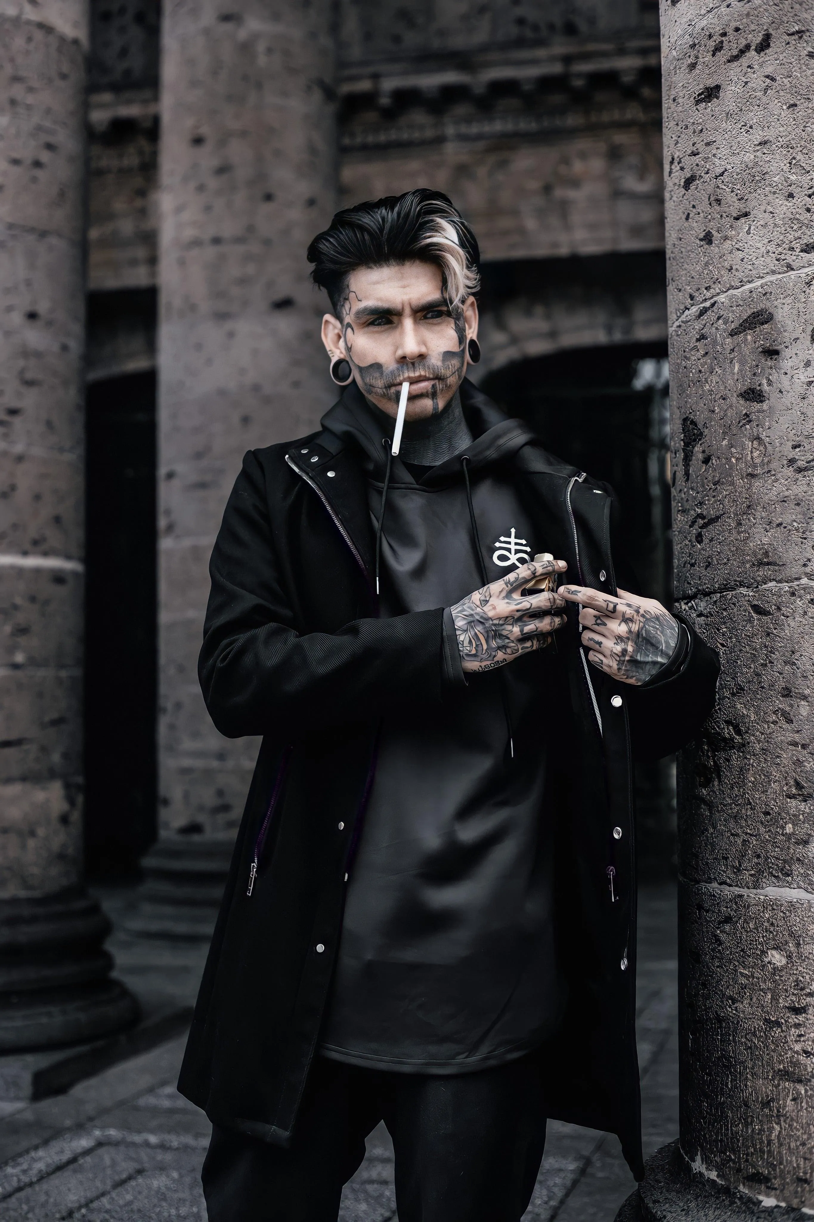 Leviathan Cross Hooded Athletic Longsleeve