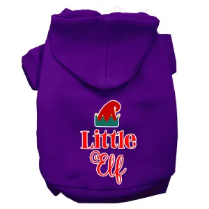 Little Elf Screen Print Dog Hoodie Purple Xxl