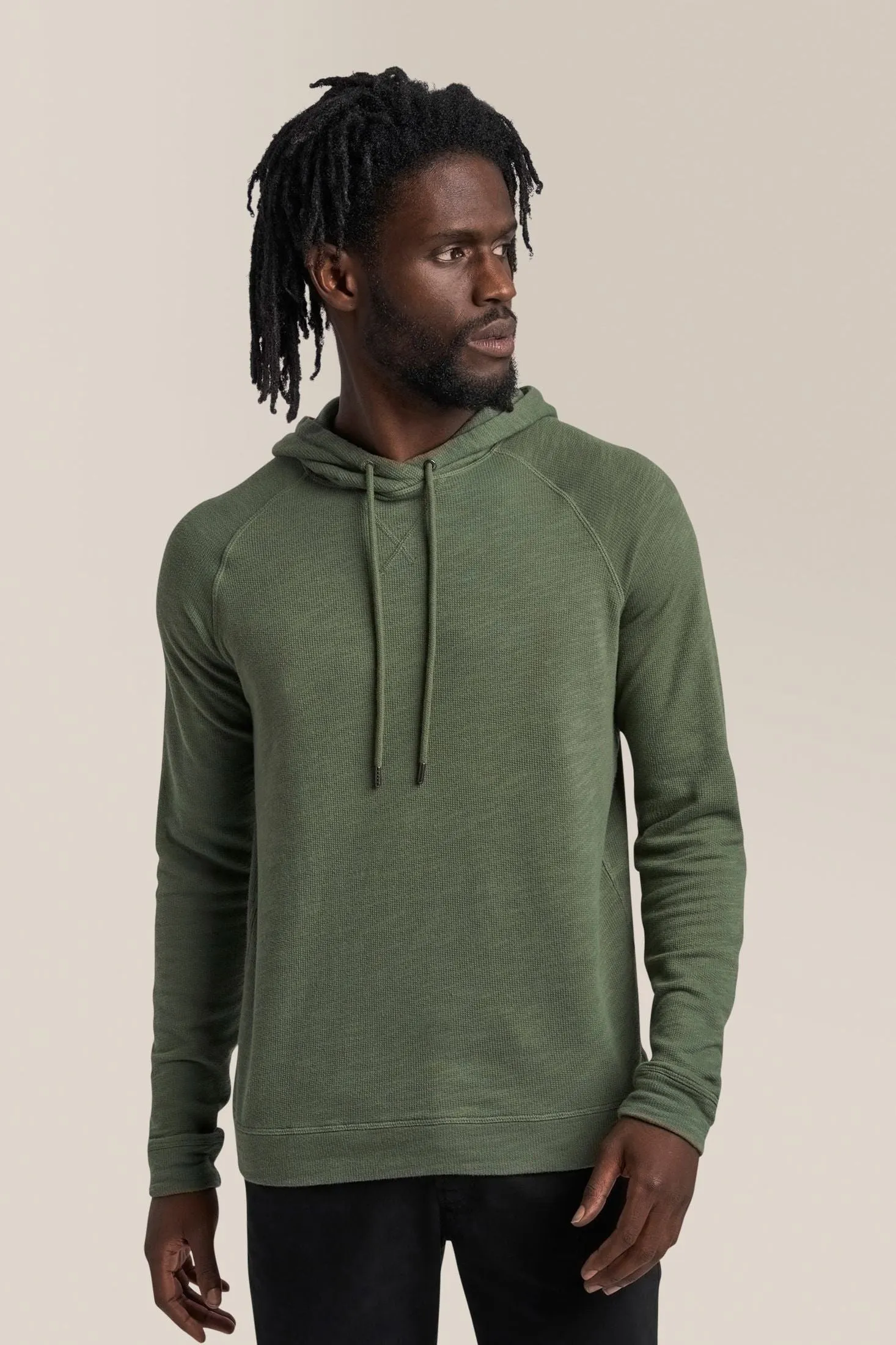 Long Sleeve Hoodie | Natural Marled French Terry