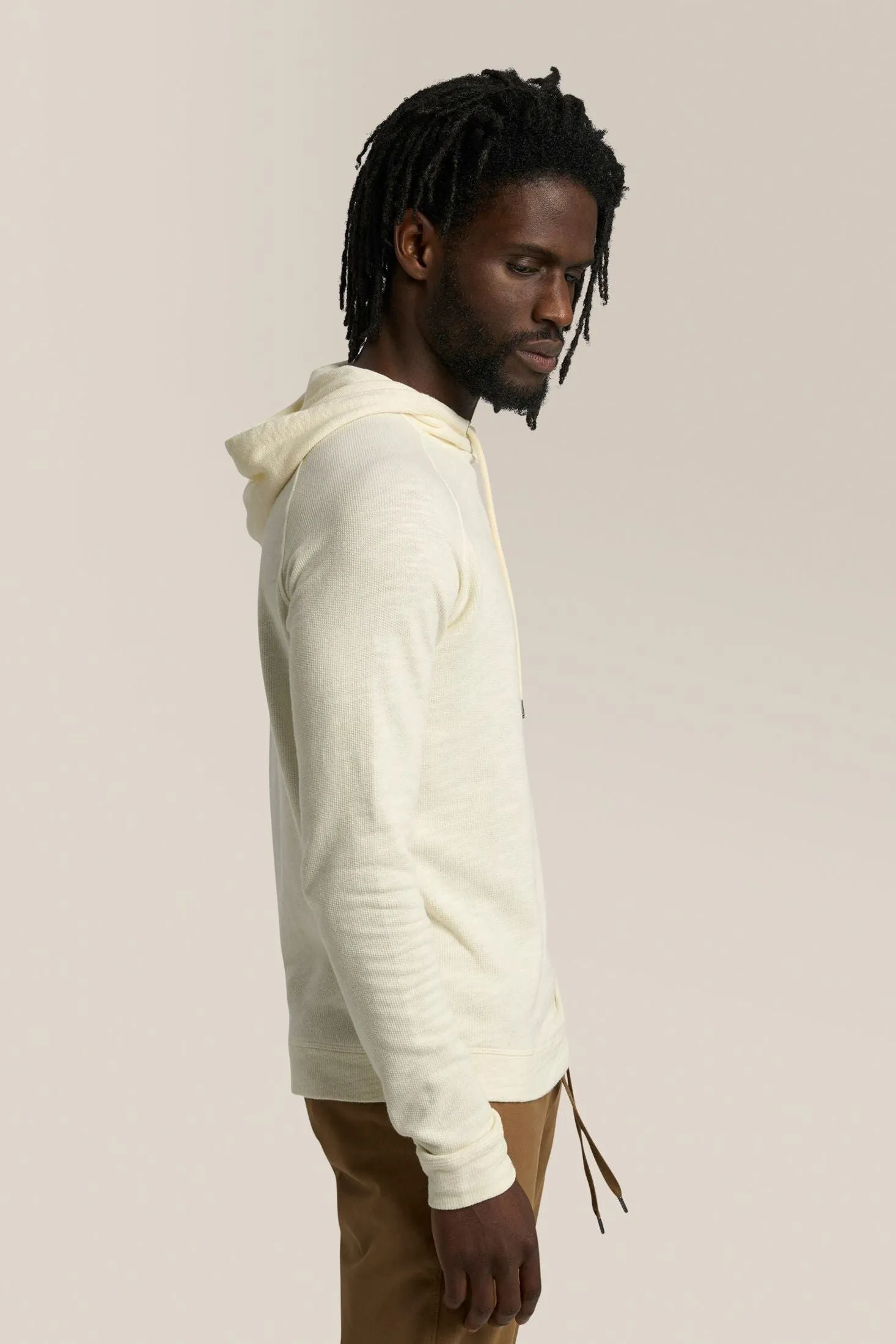 Long Sleeve Hoodie | Natural Marled French Terry