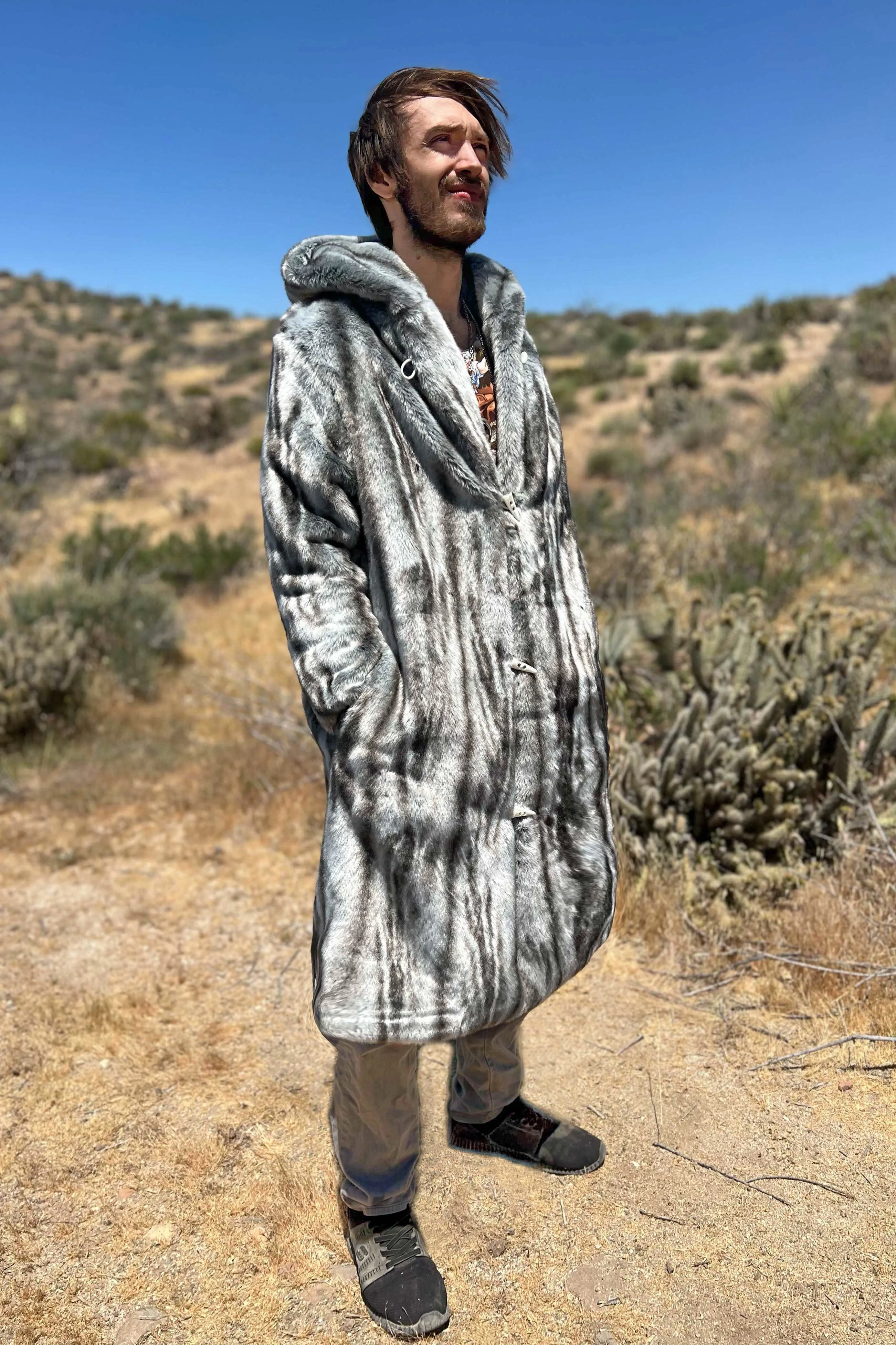 Men's Playa Coat in "Silver Slate" Chinchilla