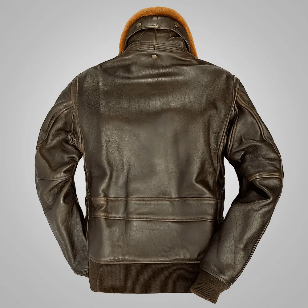 Men's Premium Brown Lambskin G-1 Flight Leather Jacket