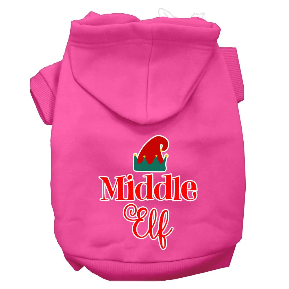 Middle Elf Screen Print Dog Hoodie Bright Pink Xxl