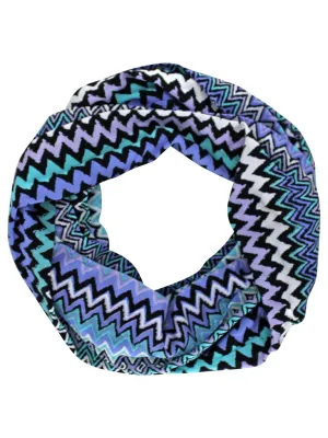 Multi-Tone Chevron Striped Zigzag Pattern Infinity Scarf