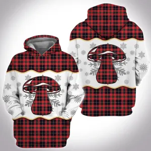 Mushroom Plaid Red Christmas Hoodie