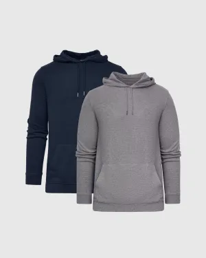 Navy & Heather Gray Waffle Hoodie 2-Pack