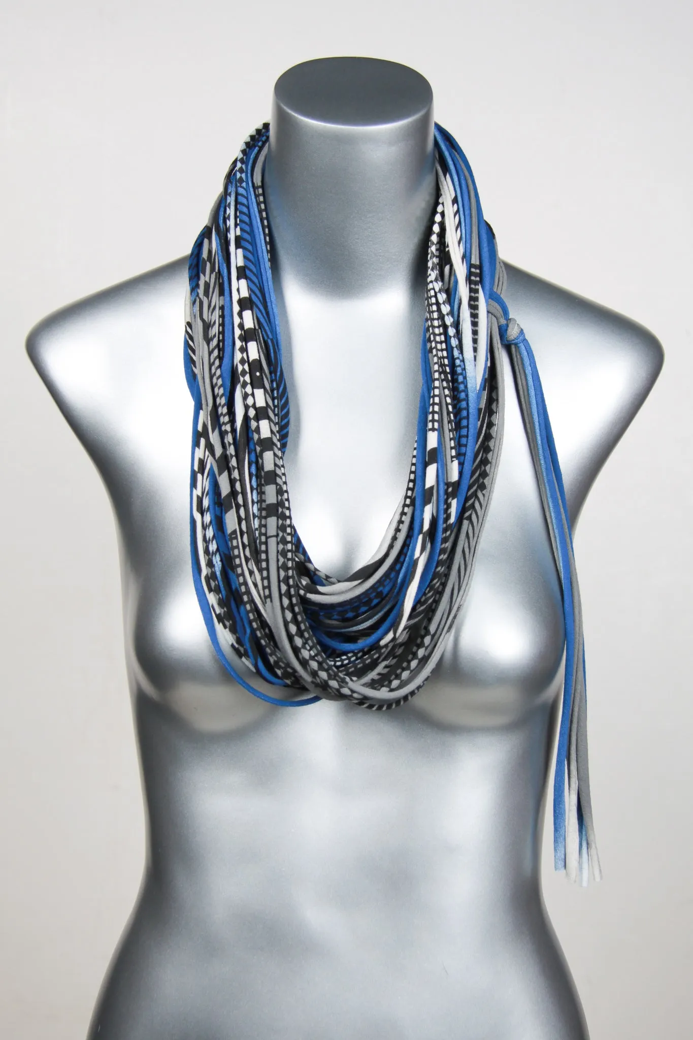 Necklush Infinity Scarf / Blue & Grey / Unisex